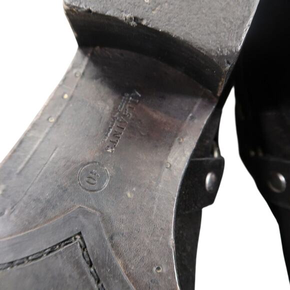 AllSaints Shoes Womens 40 Bootie Harness Leather Block Heel Fashion Slip On Boot - Picture 13 of 16